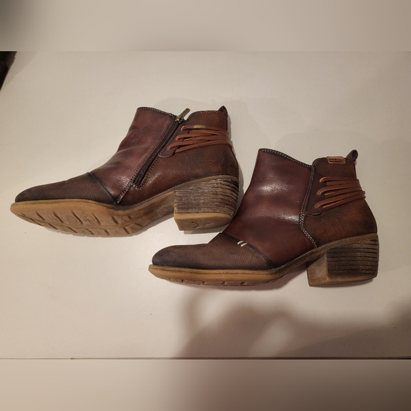 Pikolinos Womans Brown Leather Booties Size 40/9.5 - Picture 4 of 7